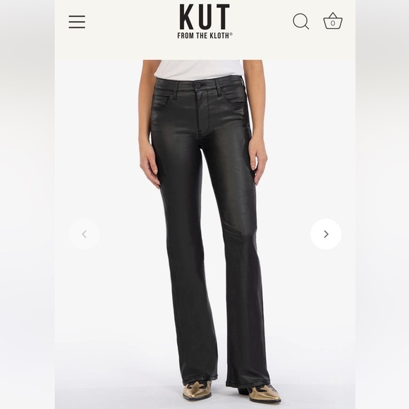Kut from the Kloth Ana Coated High-Rise Flare NWT Size 16 - Picture 1 of 16